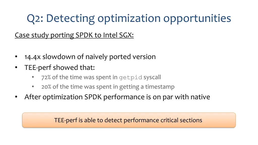 q2 detecting optimization opportunities