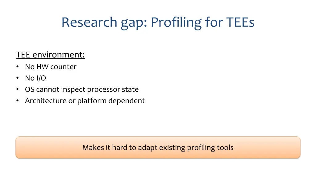 research gap profiling for tees