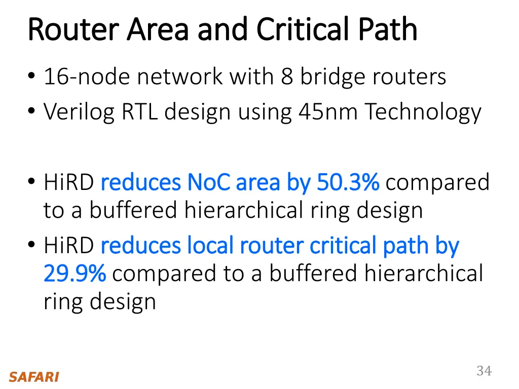 router area and critical path router area
