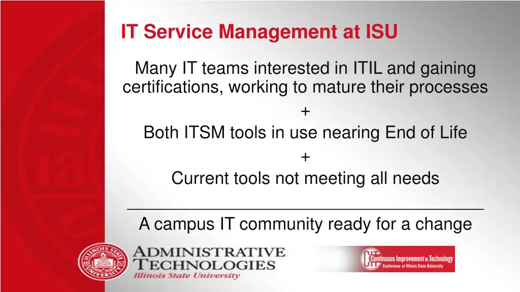 it service management at isu