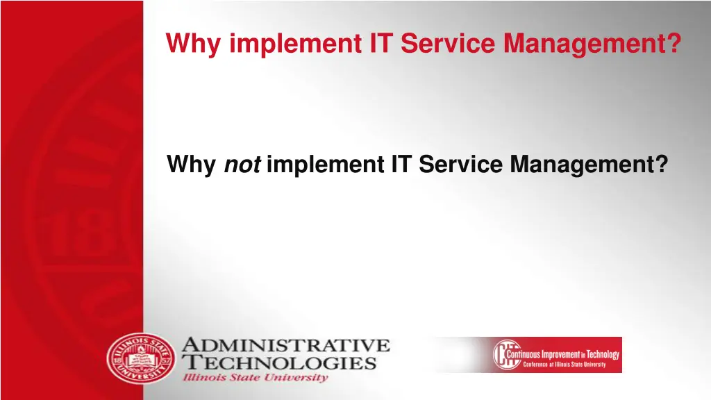 why implement it service management 8