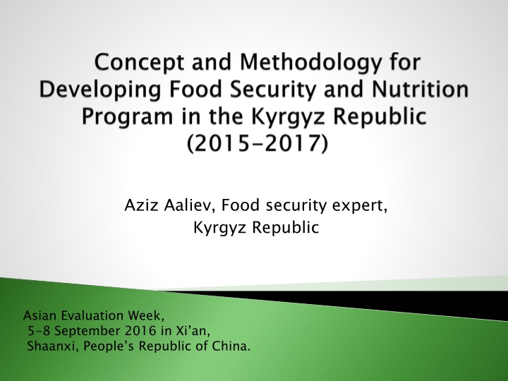 aziz aaliev food security expert kyrgyz republic