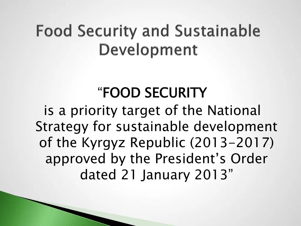food security is a priority target