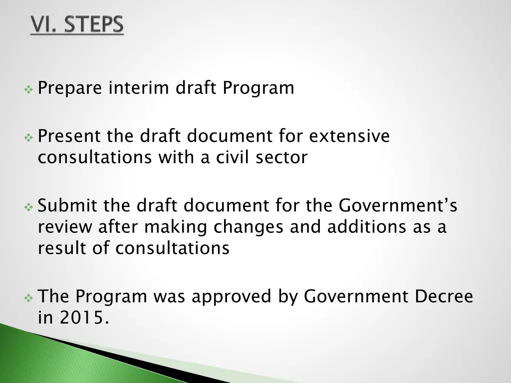 prepare interim draft program