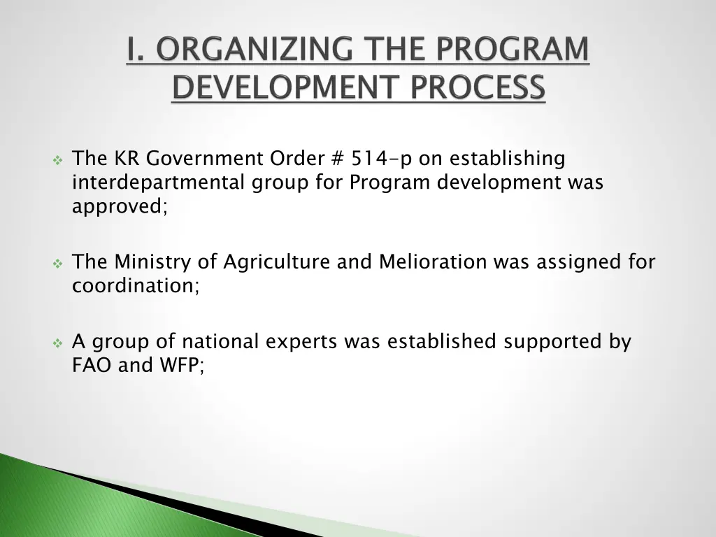 the kr government order 514 p on establishing