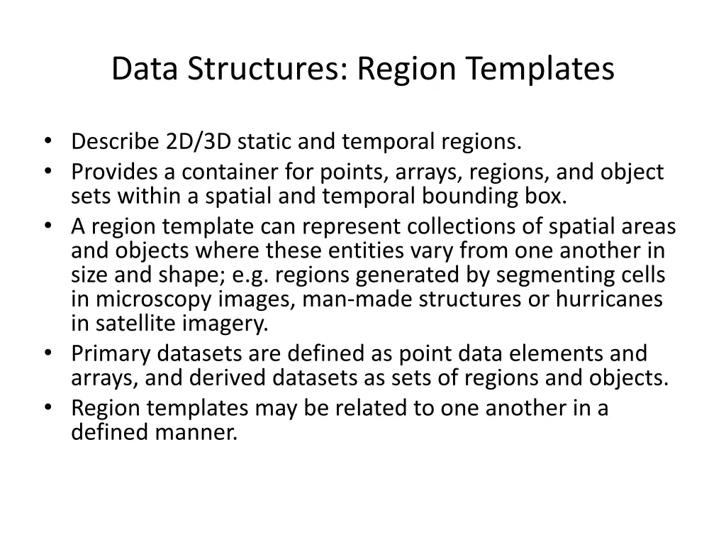 data structures region templates