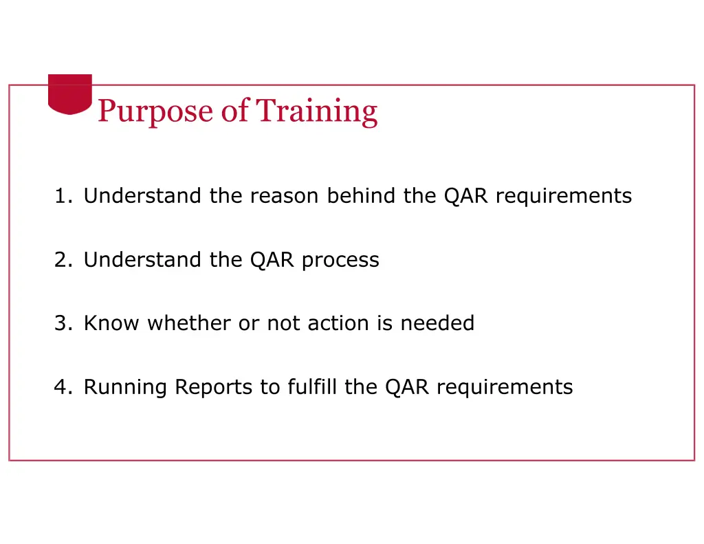 purpose of training
