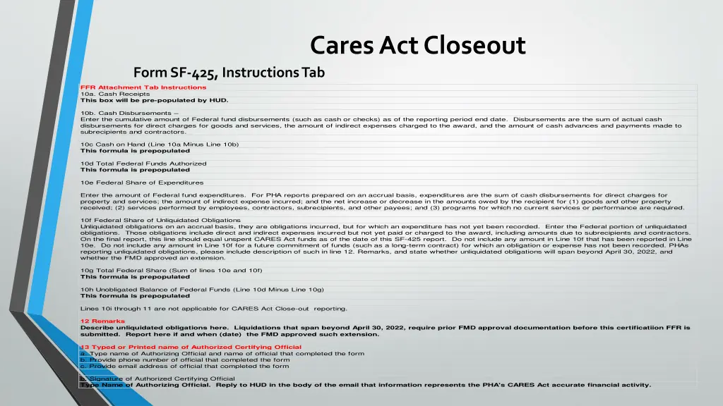 cares act closeout 5