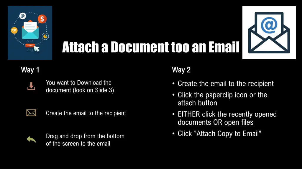attach a document too an email