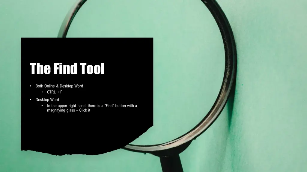 the find tool