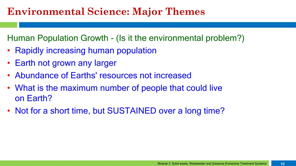 environmental science major themes 1