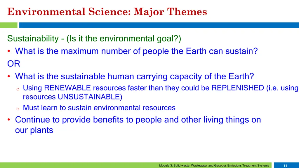 environmental science major themes 2