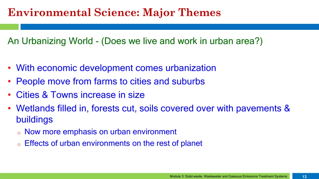 environmental science major themes 4