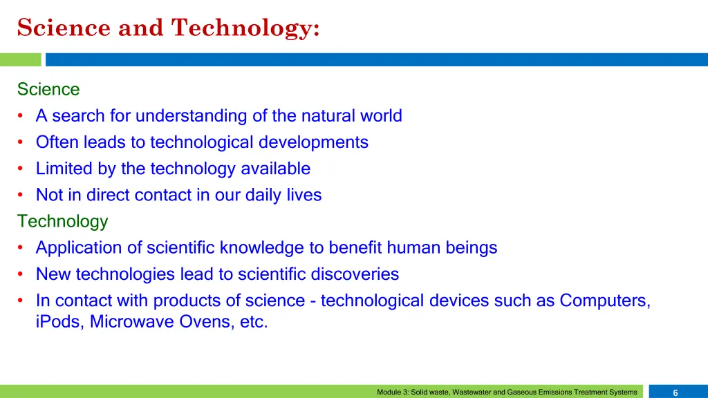 science and technology