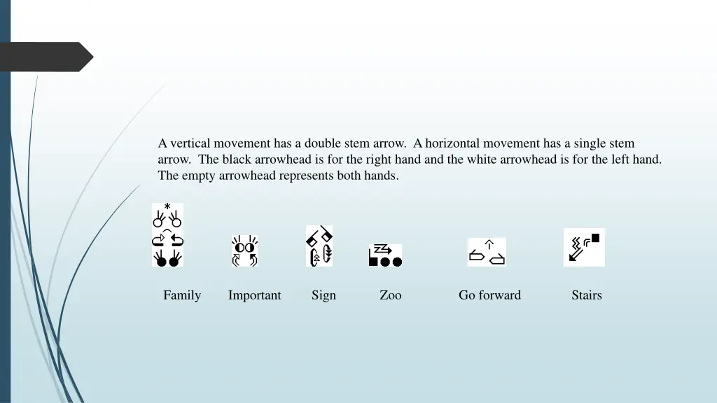 a vertical movement has a double stem arrow