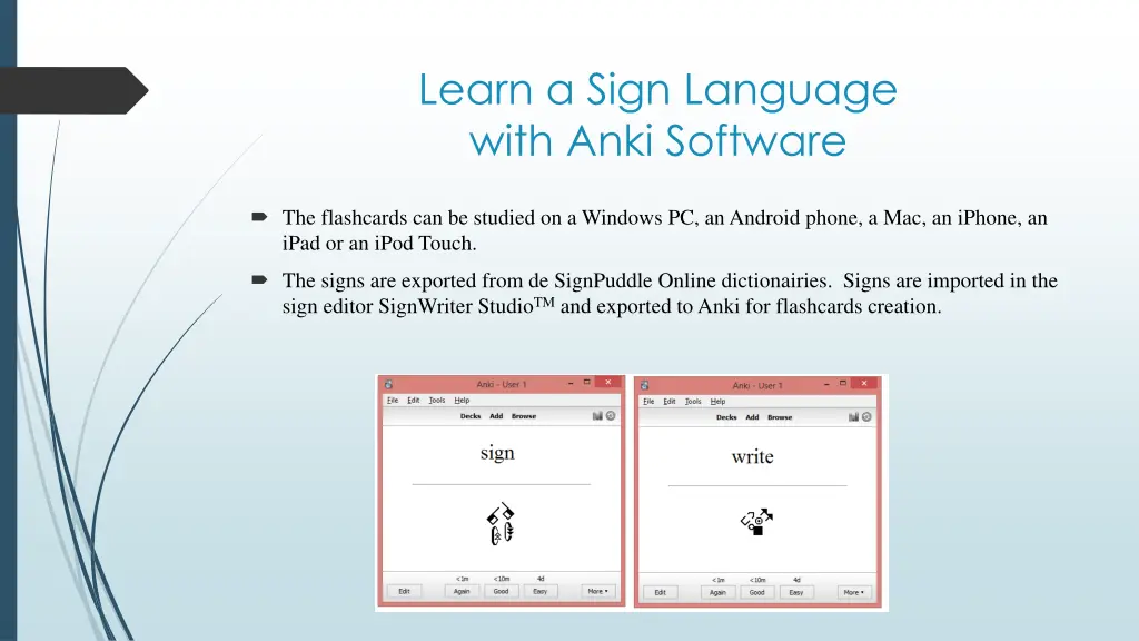 learn a sign language with anki software