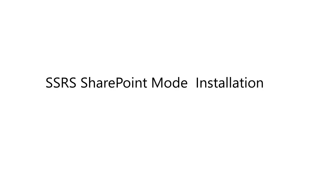 ssrs sharepoint mode installation