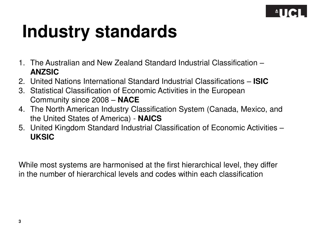 industry standards