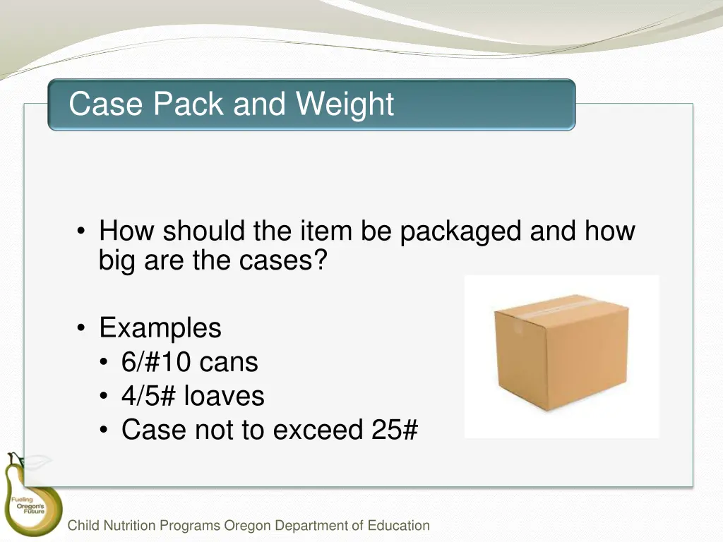 case pack and weight