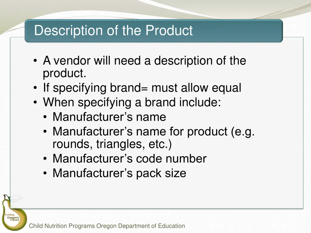 description of the product