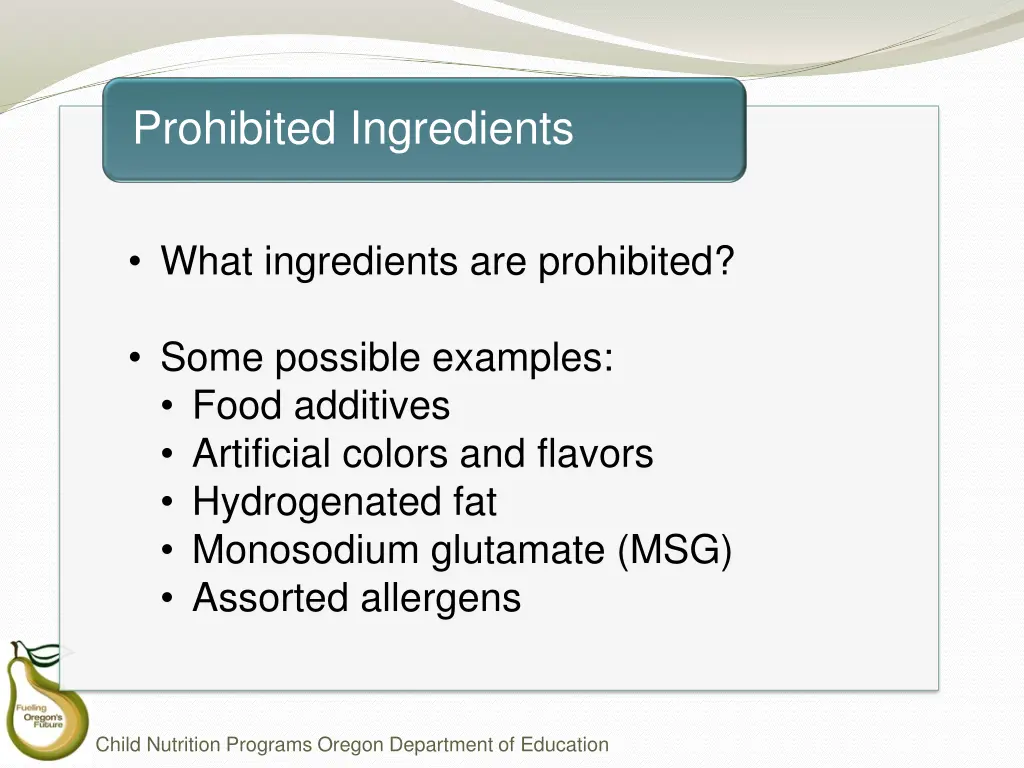 prohibited ingredients