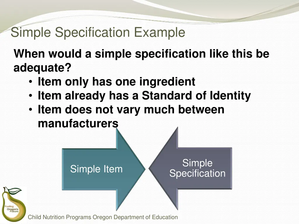 simple specification example 1