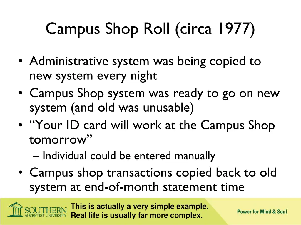 campus shop roll circa 1977