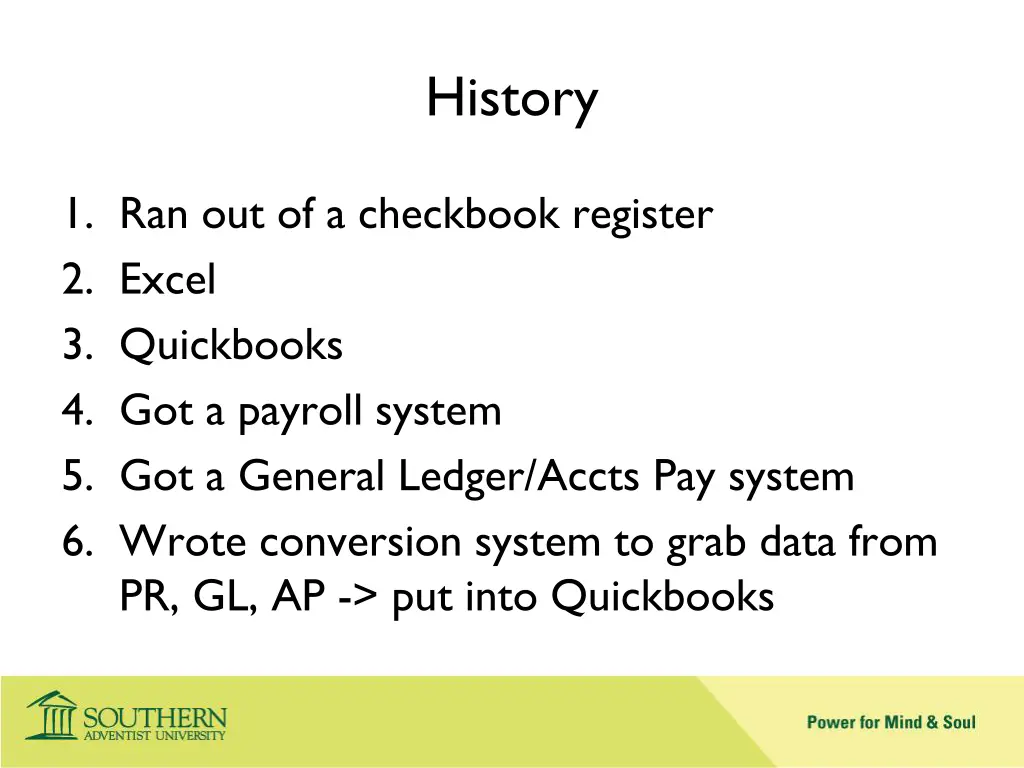 history