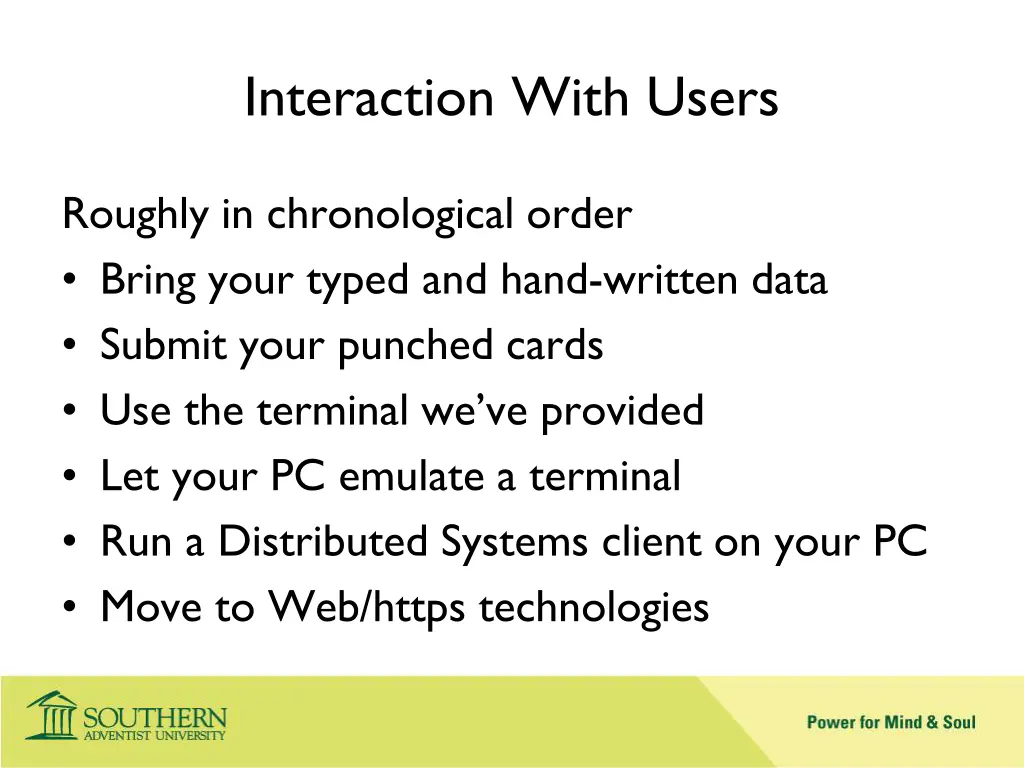 interaction with users