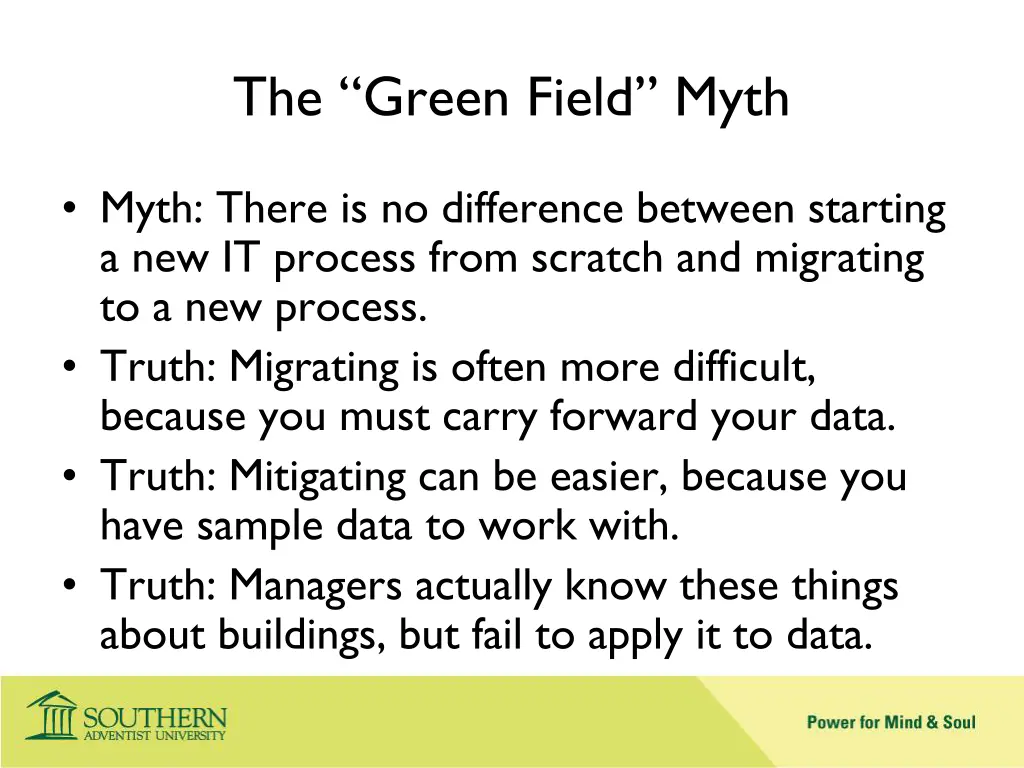 the green field myth
