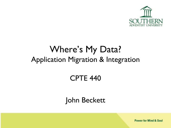 where s my data application migration integration