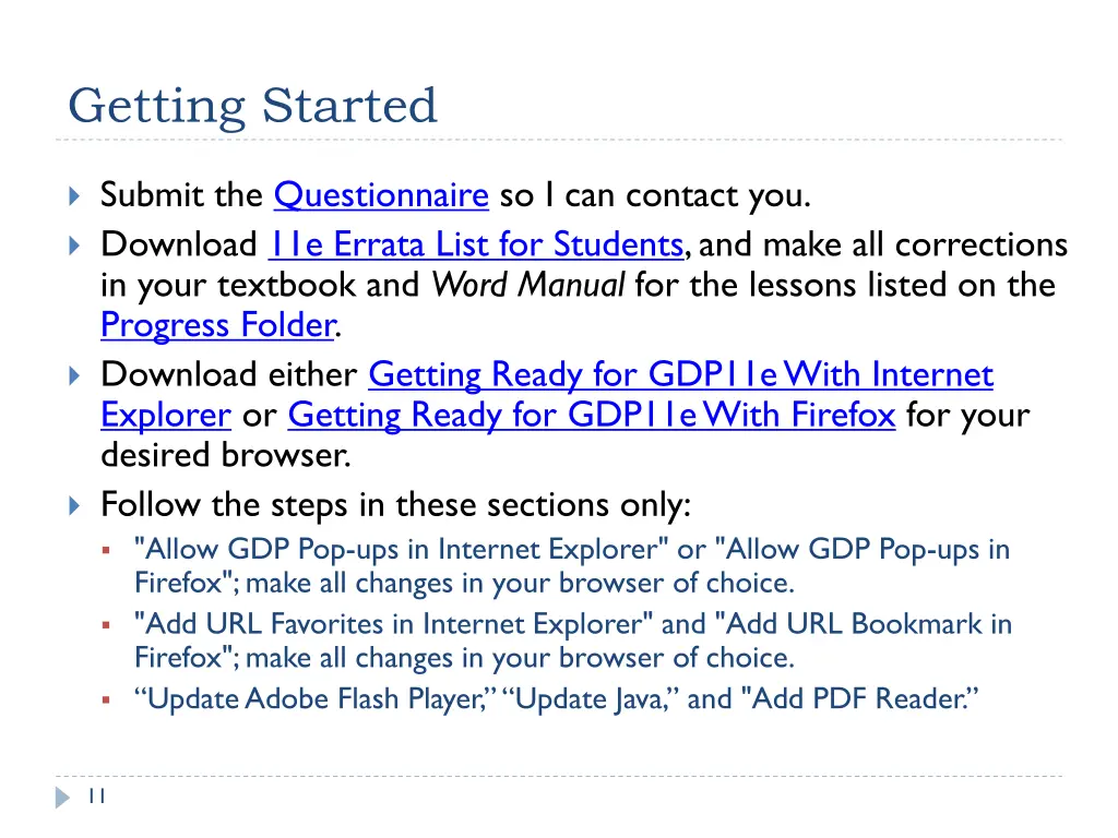 getting started