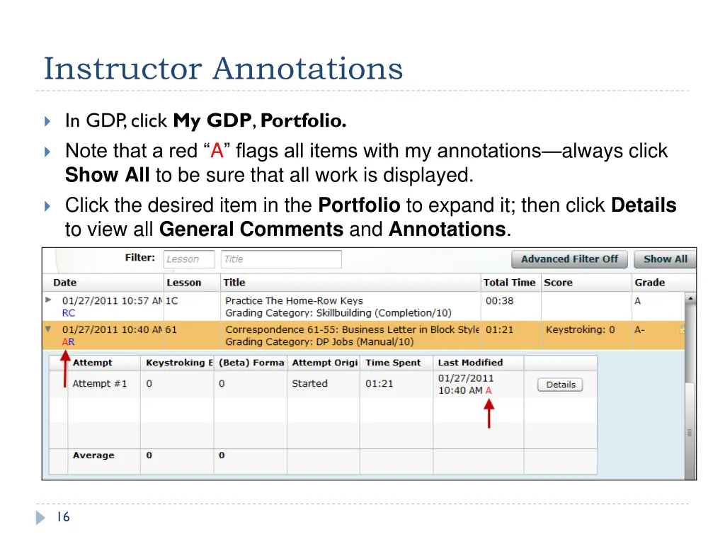 instructor annotations