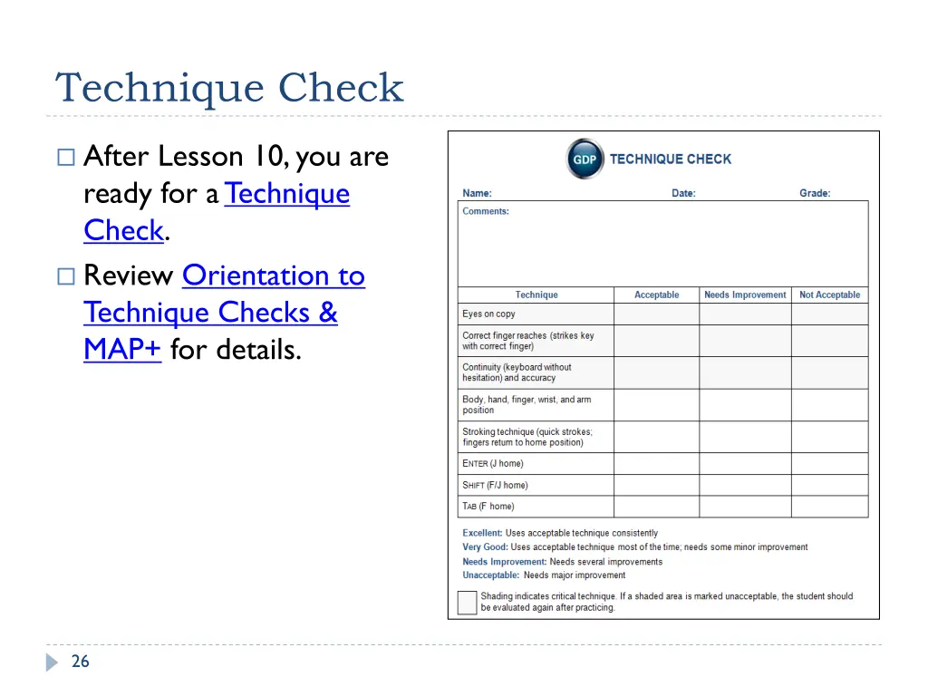 technique check