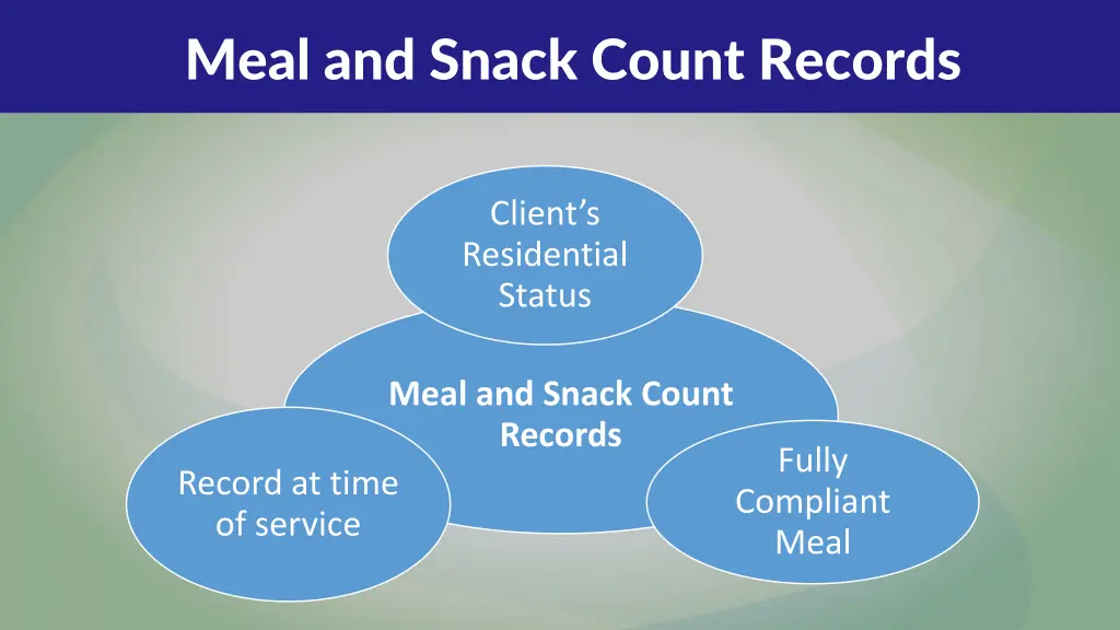 meal and snack count records