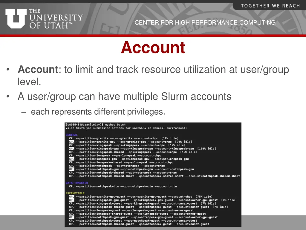 center for high performance computing 16