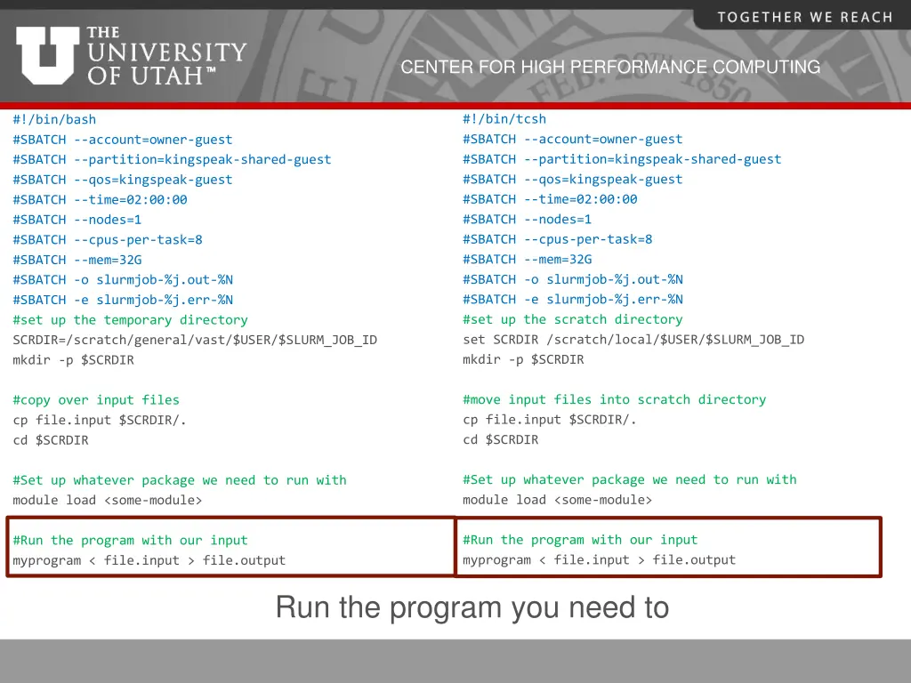 center for high performance computing 40