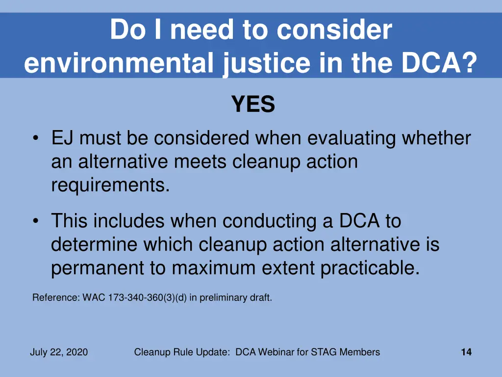 do i need to consider environmental justice