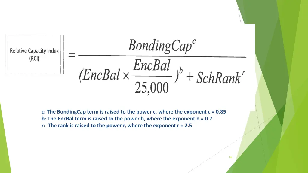 c the bondingcap term is raised to the power