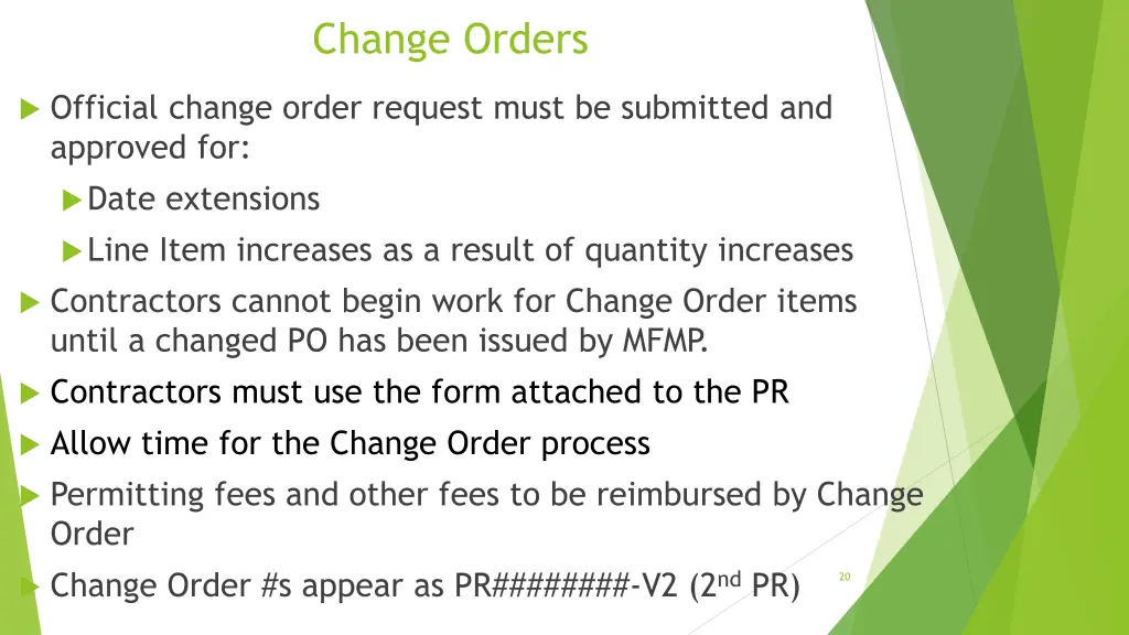 change orders