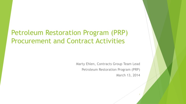 petroleum restoration program prp procurement
