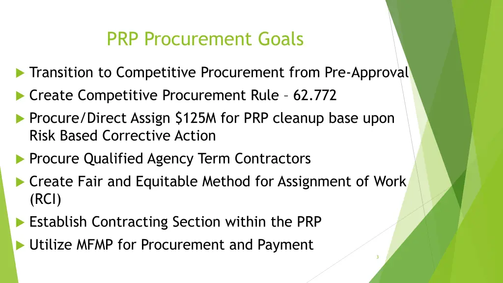 prp procurement goals