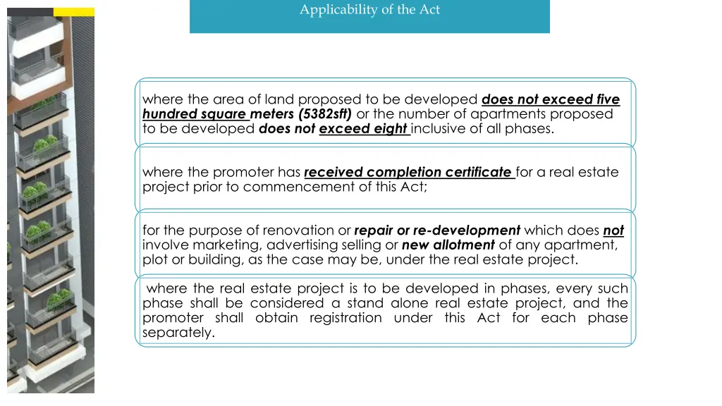 applicability of the act