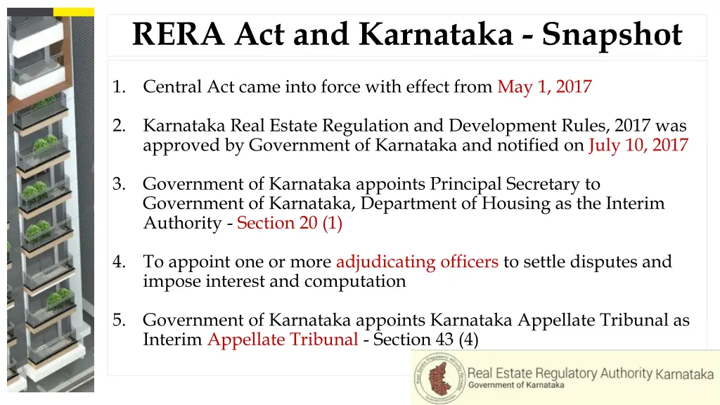 rera act and karnataka snapshot