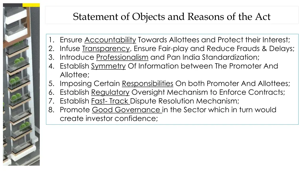statement of objects and reasons of the act