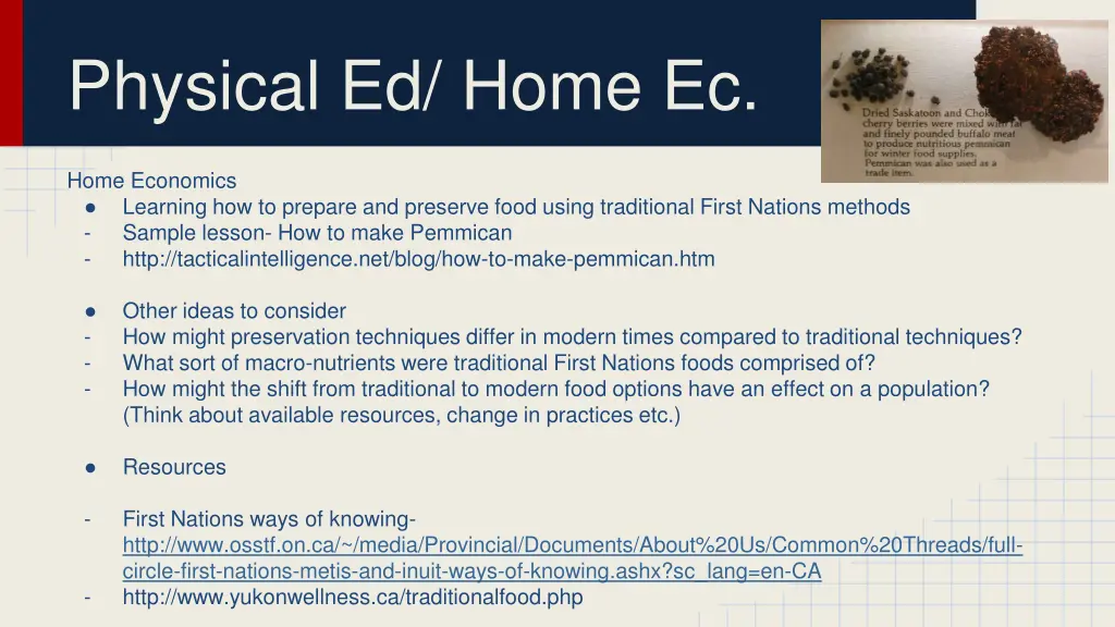 physical ed home ec