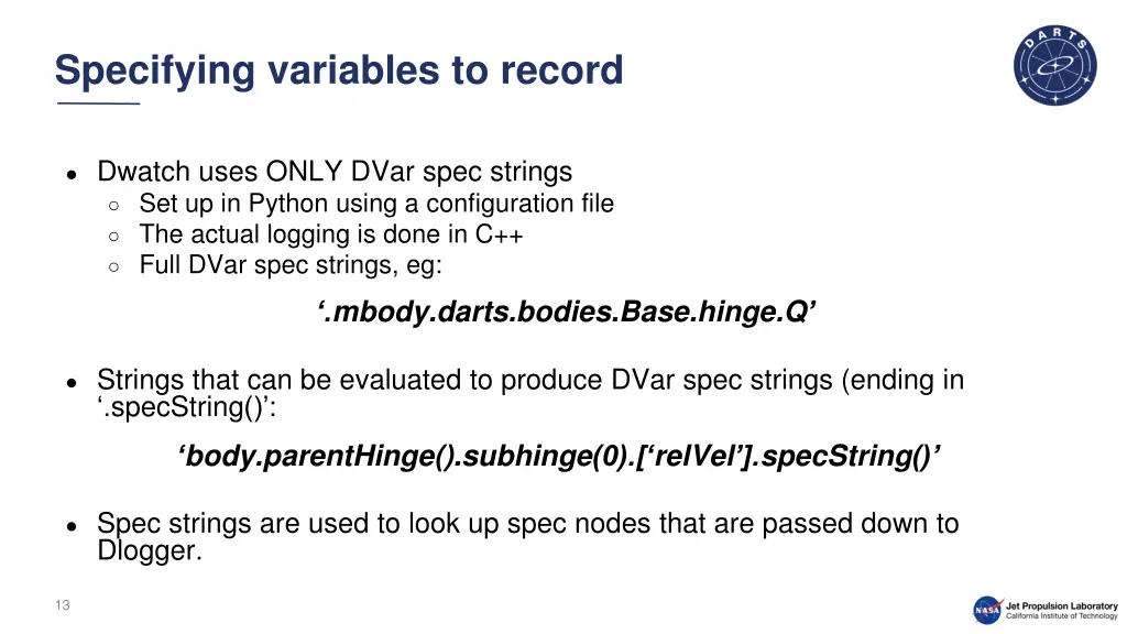 specifying variables to record 1