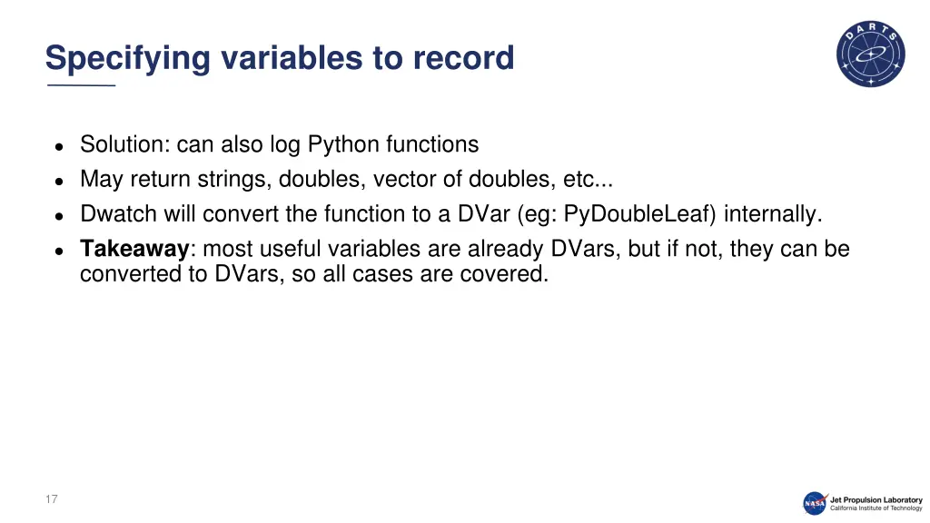 specifying variables to record 3