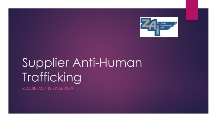supplier anti human trafficking requirements