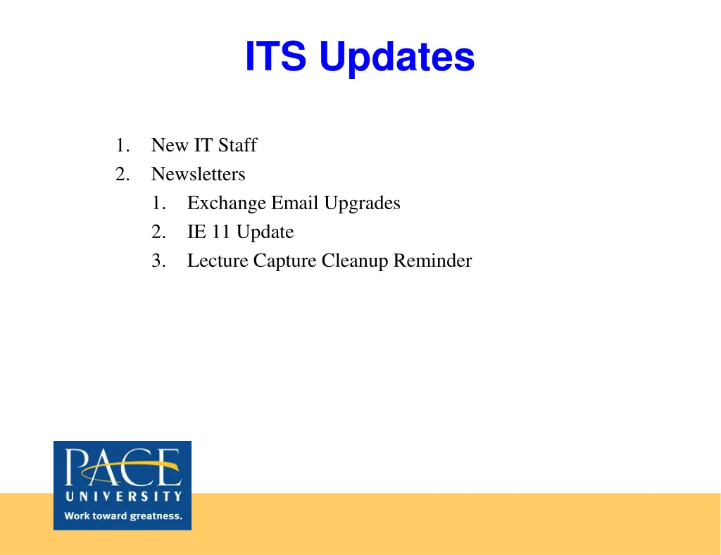 its updates